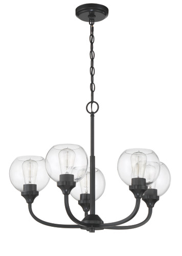 Glenda 5 Light Chandelier in Flat Black (56225-FB)