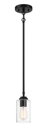 Stowe 1 Light Mini Pendant in Flat Black (56091-FB)