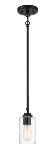 Stowe 1 Light Mini Pendant In Flat Black (56091-FB)