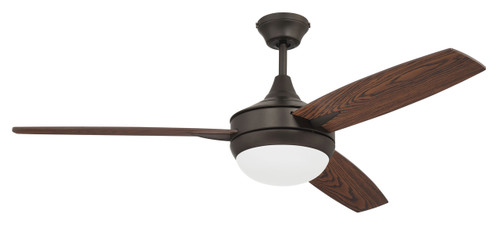 Targas 52" 3-Blade Ceiling Fan in Espresso w/ Mahogany/Teak Blades; Integrated Light Kit (TG52ESP3)