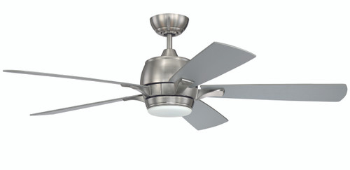 Stellar 1 Light 52" Indoor Ceiling Fan In Brushed Polished Nickel (STE52BNK5)