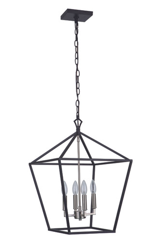 Flynt II 4 Light 16" Foyer in Flat Black/Brushed Polished Nickel (56335-FBBNK)
