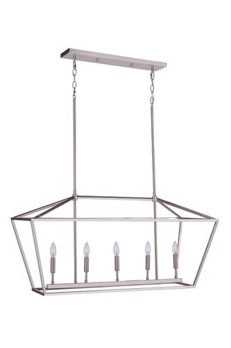 Flynt II 5 Light Island in Brushed Polished Nickel (56375-BNK)