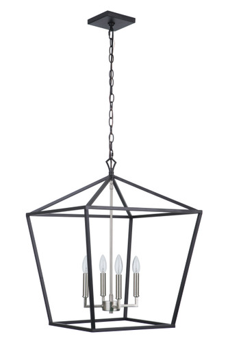 Flynt II 4 Light 20" Foyer in Flat Black/Brushed Polished Nickel (56336-FBBNK)