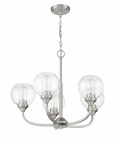Glenda 5 Light Chandelier in Brushed Polished Nickel (56225-BNK)