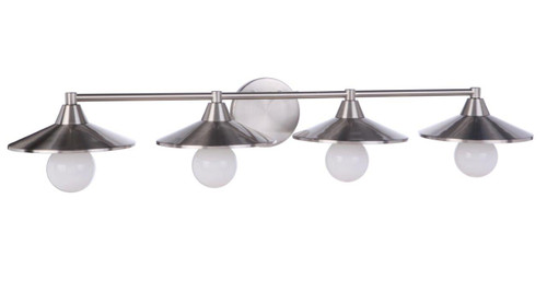 Isaac 4 Light Vanity in Brushed Polished Nickel (12537BNK4)
