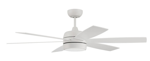 Trevor 1 Light 52" Outdoor Ceiling Fan In White (TRV52W6)