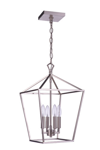 Flynt II 4 Light 12" Foyer in Brushed Polished Nickel (56334-BNK)