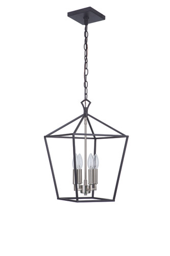 Flynt II 4 Light 12" Foyer in Flat Black/Brushed Polished Nickel (56334-FBBNK)