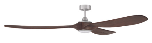 Envy 84" 3-Blade Indoor/Outdoor (Damp) Ceiling Fan in Painted Nickel w/ Dark Cedar Blades; Light Kit Included (optional) (EVY84PN3)