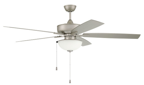 Outdoor Super Pro 211 60" 5-Blade Indoor/Outdoor Ceiling Fan in Painted Nickel w/ Painted Nickel Blades; Light Kit Included (optional) (OS211PN5)