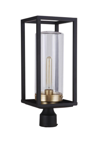 Neo 1 Light Outdoor Post Lantern in Midnight/Satin Brass (ZA4825-MNSB)