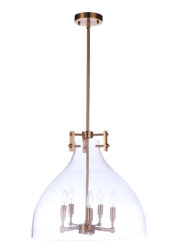 Chardonnay 5 Light Pendant in Satin Brass (55895-SB)