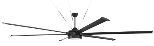 Prost 120" 6-Blade Indoor/Outdoor (Damp) Ceiling Fan in Flat Black w/ Flat Black/Flat Back Blades; Light Kit Included (optional) (PRT120FB6)