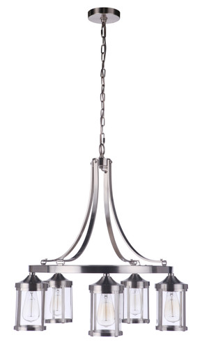 Elliot 5 Light Chandelier in Brushed Polished Nickel (55325-BNK)