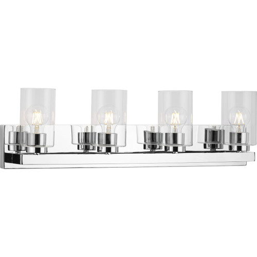 Goodwin Collection Four-Light Polished Chrome Modern Vanity Light with Clear Glass (P300389-015)