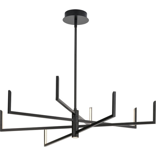 Pivot LED Collection Modern Textured Black Chandelier with Downlight (P400261-031-30)