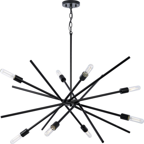 Astra Collection Eight-Light 42" Matte Black Modern Chandelier (P400109-31M)