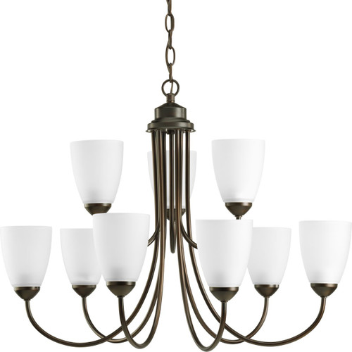 Gather Collection Nine-Light, Two-Tier Chandelier (P4627-20EBWB)