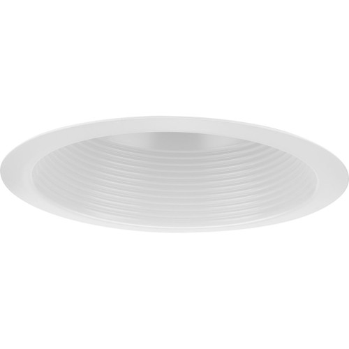 6" Satin White Recessed Step Baffle Trim for 6" Shallow Housing (P806S Series) (P806006-028)