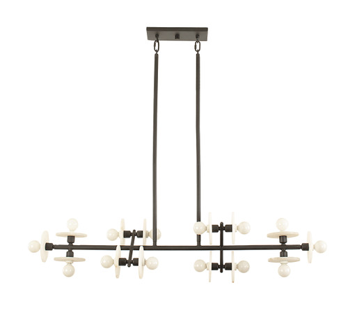 Amani 14-Light Linear Chandelier in Black Cashmere (1-1591-14-50)