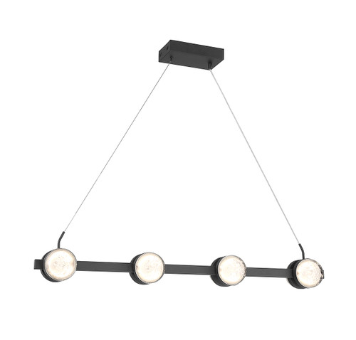 Biscayne 8-Light LED Linear Chandelier in Matte Black (1-4488-8-89)