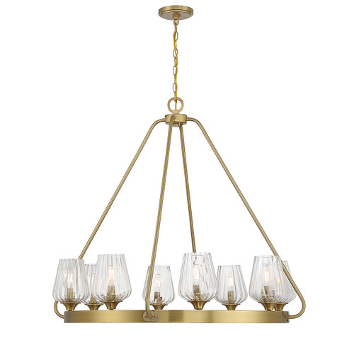 Carlton 8-Light Chandelier in Warm Brass (1-3394-8-322)