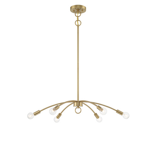 6-Light Chandelier in Natural Brass (M100116NB)