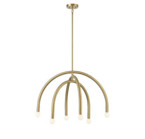 6-Light Chandelier in Natural Brass (M100115NB)