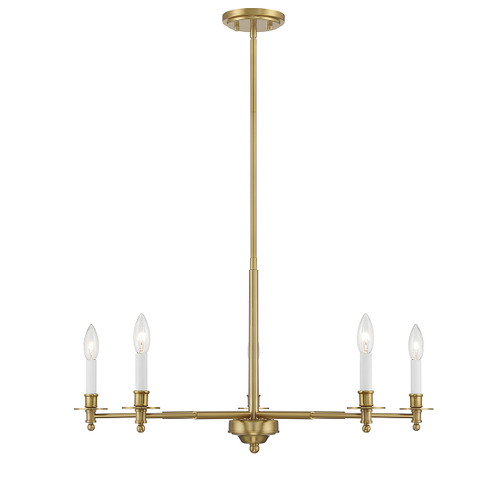 Jasmine 5-Light Chandelier in Warm Brass (1-4410-5-322)