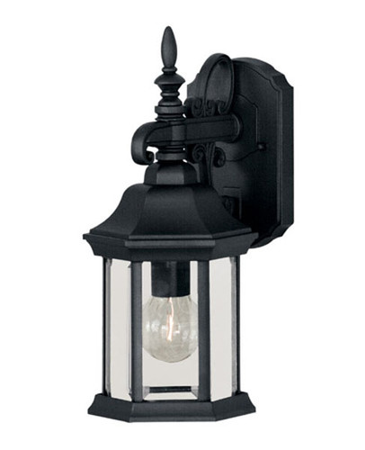 1-Light Outdoor Wall Lantern in Black (M50056BK)