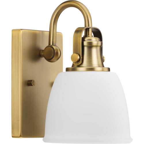 Preston Collection One-Light Coastal Vintage Brass Bath and Vanity Light (P300426-163)