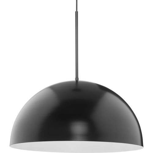 Perimeter Collection One-Light Matte Black Mid-Century Modern Pendant with metal Shade (P500380-31M)