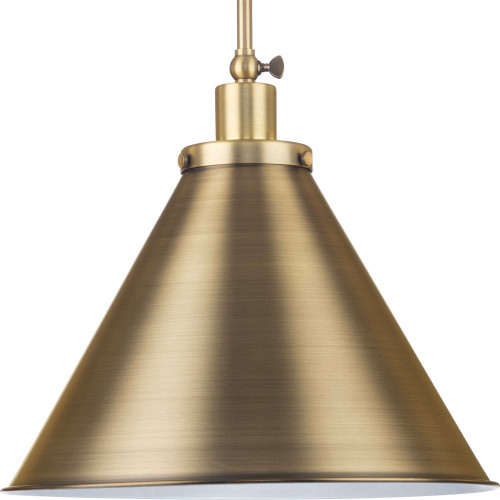 Hinton Collection One-Light Vintage Brass Modern Farmhouse Pendant (P500385-163)