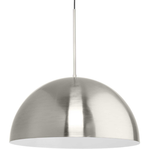 Perimeter Collection One-Light Brushed Nickel Mid-Century Modern Pendant with metal Shade (P500380-009)