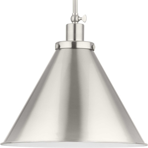 Hinton Collection One-Light Brushed Nickel Modern Farmhouse Pendant (P500385-009)