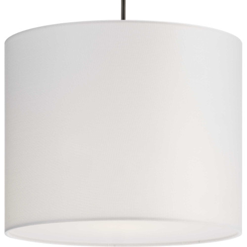 Markor Collection One-Light White Linen Shade Transitional Pendant (P500386-195)