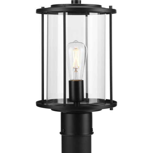 Gunther One-Light Matte Black Modern Farmhouse Post Lantern (P540020-31M)
