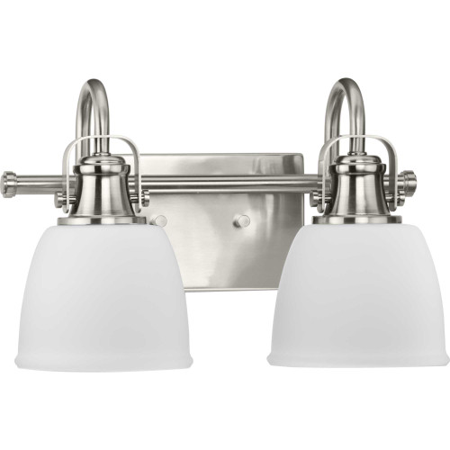 Preston Collection Two-Light Brushed Nickel Coastal Bath and Vanity Light (P300427-009)