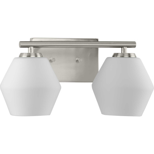 Copeland Collection Two-Light Brushed Nickel Mid-Century Modern Vanity Light (P300431-009)