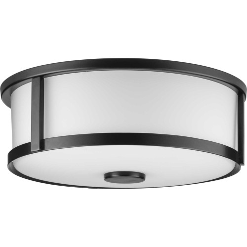 Gilliam Collection 12--5/8 in. Two-Light Matte Black New Traditional Flush Mount (P350254-31M)