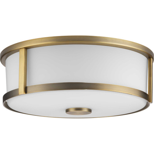 Gilliam Collection 12-5/8 in. Two-Light Vintage Brass New Traditional Flush Mount (P350254-163)