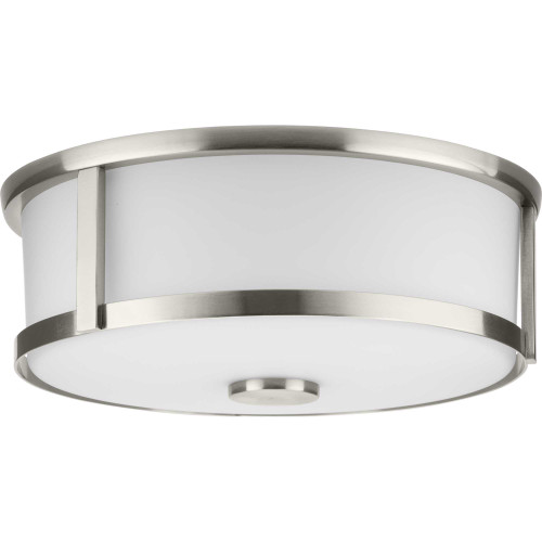 Gilliam Collection 12--5/8 in. Two-Light Brushed Nickel New Traditional Flush Mount (P350254-009)