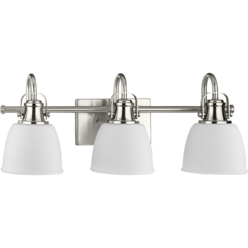 Preston Collection Three-Light Brushed Nickel Coastal Bath and Vanity Light (P300428-009)