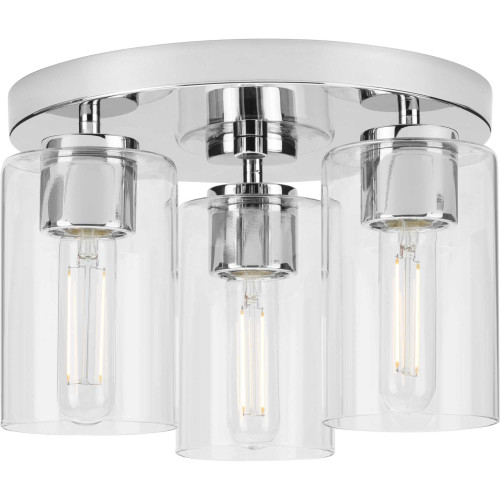 Cofield Collection 12. in Three-Light Polished Chrome Transitional Flush Mount (P350237-015)