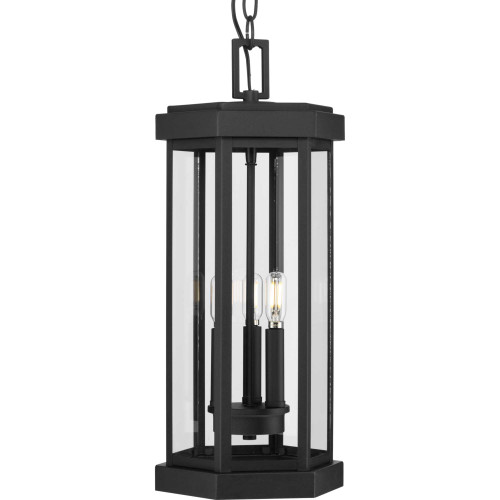 Ramsey Collection Textured Black Modern Farmhouse Outdoor Hanging Lantern (P550132-031)