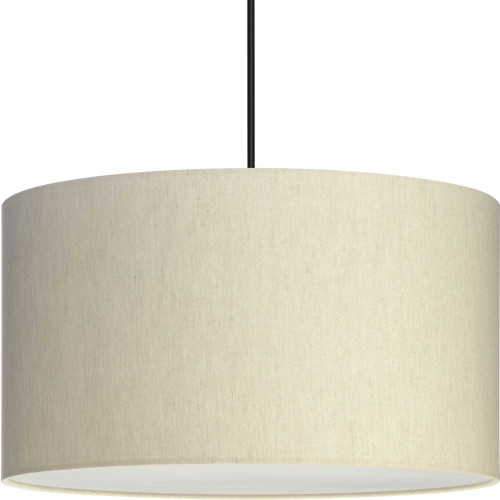 Markor Collection One-Light Ecru Linen Shade Transitional Pendant (P500387-194)