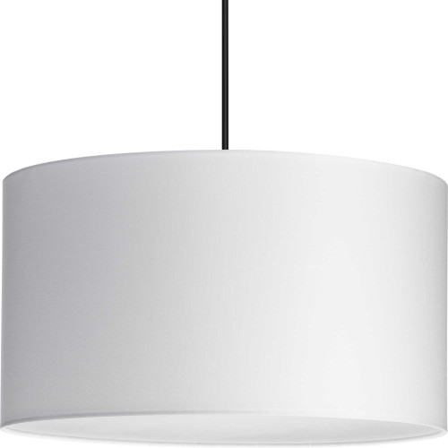 Markor Collection One-Light White Linen Shade Transitional Pendant (P500387-195)