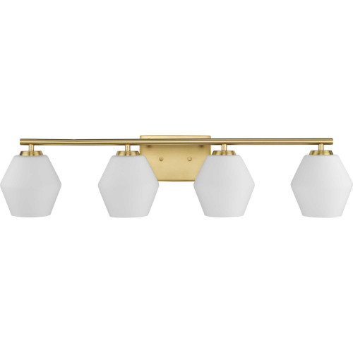 Copeland Collection Four-Light Brushed Gold Mid-Century Modern Vanity Light (P300433-191)