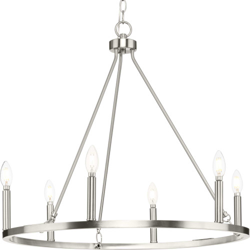 Gilliam Collection Six-Light Brushed Nickel New Traditional Chandelier (P400313-009)